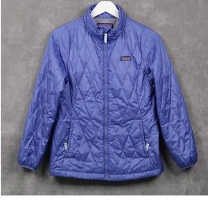 PATAGONIA Nano Puff Jacket Primaloft Quilted Insulated Purple Girls XL 14